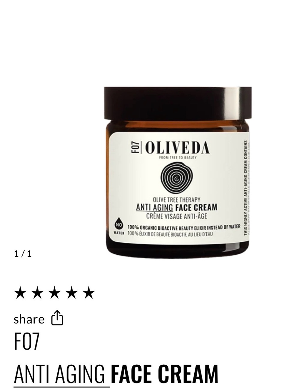 Oliveda F07 ANTI AGING FACE CREAM